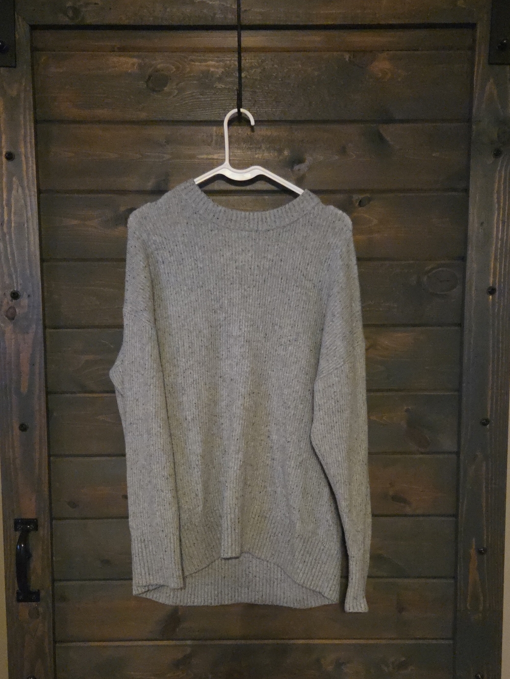 Old Navy Gray Knit Sweater Black Speckled
